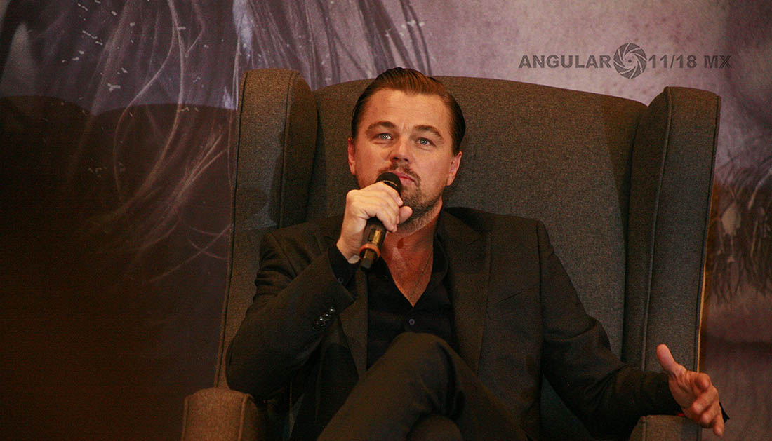Leonardo DiCaprio junto el director Alejandro Gonzáles Iñarritu presentan su ultima película en México The Revenant