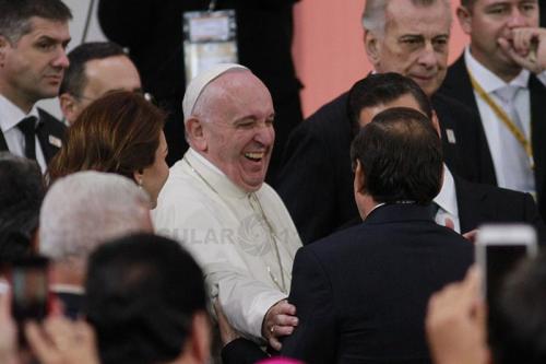 Ciudad de México 13/Febrero/2016. El Papa Francisco en su primer día de trabajo, se reunió esta mañana en Palacio Nacional con el presidente de los Estados Unidos Mexicanos el Lic. Enrique Peña Nieto, y con Jefes de Estado. El Jefe de Estado de la Ci